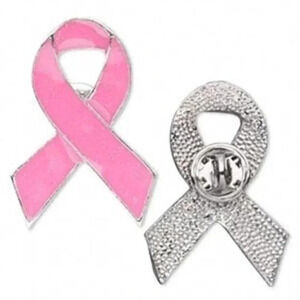 Breast Cancer Pink Ribbon Large Enamel Brooch Sweater Coat Pin
